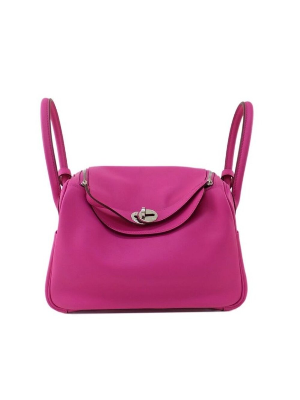 Hermes Lindy 26 Swift Tresage Magnolia Silver Hardware Shoulder Bag